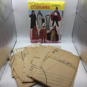 Vintage McCalls Costumes Pattern 2853 Cape Tunic Misses Men Teen Boys All Sizes